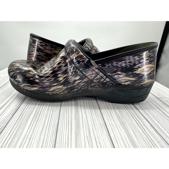 Dansko Xp 2.0 Women's US 11.5-12 Clogs Purple Brown Aztec Leather Slip-On Shoes - Picture 5 of 11